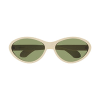 Gucci Sunglasses Cat Eye Full Rim, Shiny Ivory Frame and Green Lens GG1377S001