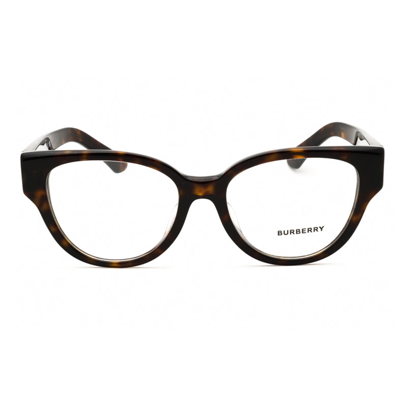 Burberry Eyeglasses Round Full Rim, Dark Havana Frame and Clear Demo Lenses Lens BE2421F3002