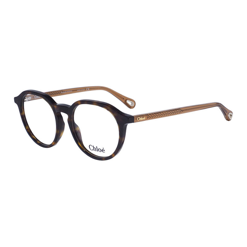 Chloe Eyeglasses Square Full Rim, Havana/Brown Frame and Clear Demo Lens Lens CH0012OA004