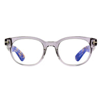 Tom Ford Eyeglasses Square Full Rim, Shiny Black Frame and Clear Blue Light Block Lens FT5807-B001