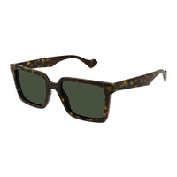Gucci Sunglasses Square Full Rim, Dark Havana Frame and Bottle Green Lens GG1540S002