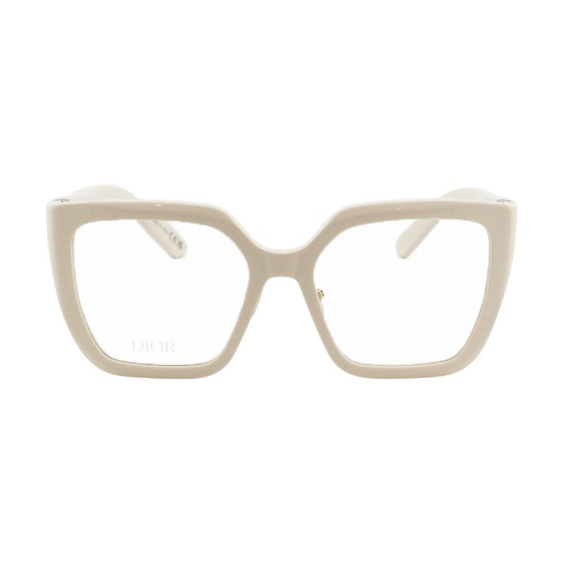 Dior Eyeglasses Square Full Rim, Ivory Frame and Clear Demo Lens Lens 30MONTAIGNEOS1F9500