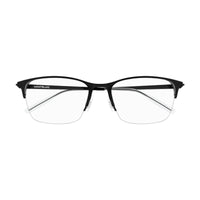 Montblanc Eyeglasses Rectangle Semi Rim, Black Frame and Clear Demo Lenses Lens MB0284OA001