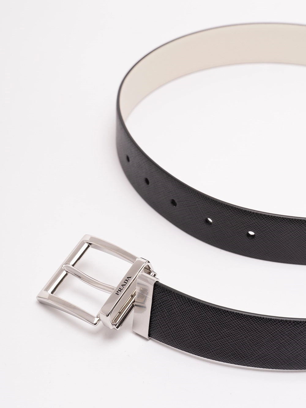 Prada Men Saffiano Leather Reversible Belt