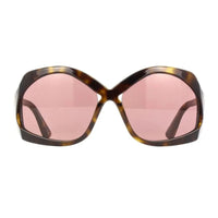 Tom Ford Sunglasses Oval Full Rim, Shiny Black Frame and Smoke Lens FT090301A
