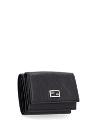 Fendi Fendi Women Mini Trifold Leather Wallet