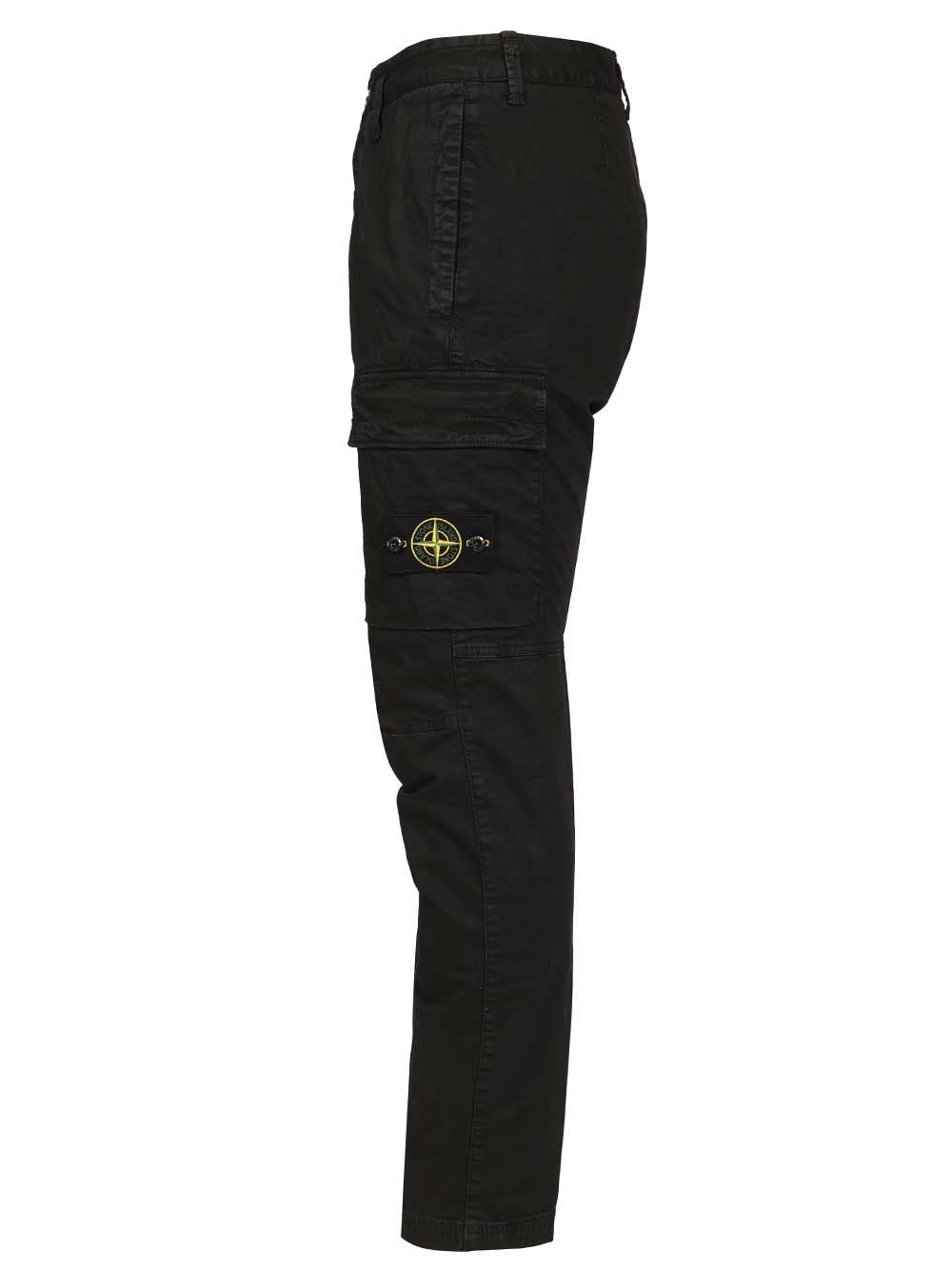 Stone Island Men Cargo Trousers In Broken Cotton Twill
