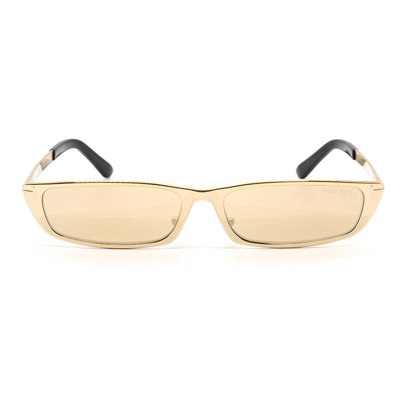 Tom Ford Tom Ford Sunglasses Rectangle Full Rim, Gold Frame and Brown Mirror Lens FT105932G