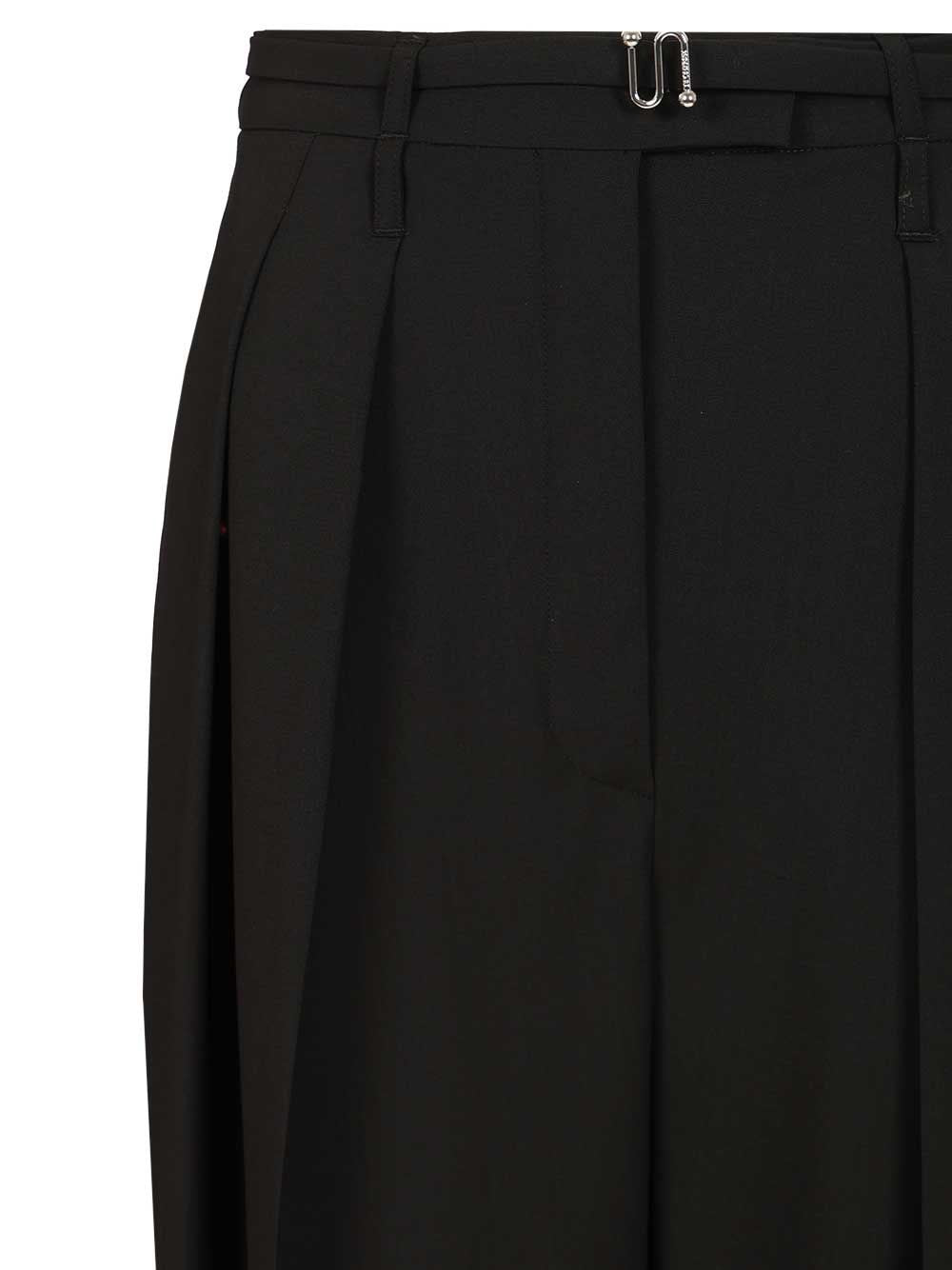 Sportmax Women Wide-Leg Trousers In Stretch Wool