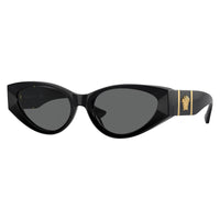 Versace Versace Cat Eye Full Rim, with a Black frame and Dark Grey lens.
