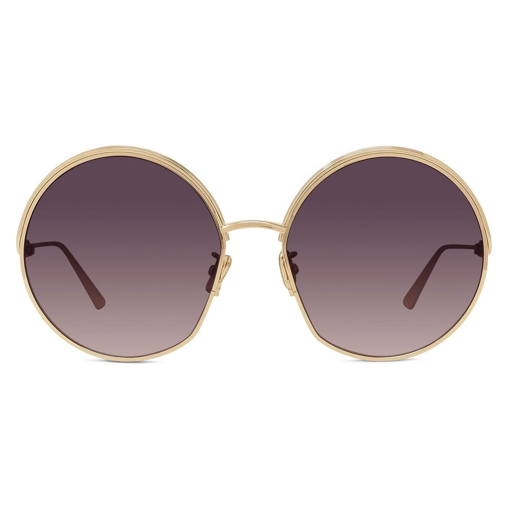 Dior Dior Sunglasses Round Full Rim, Gold Frame and Gradient Bordeaux Lens EVERDIORR1UB0D1