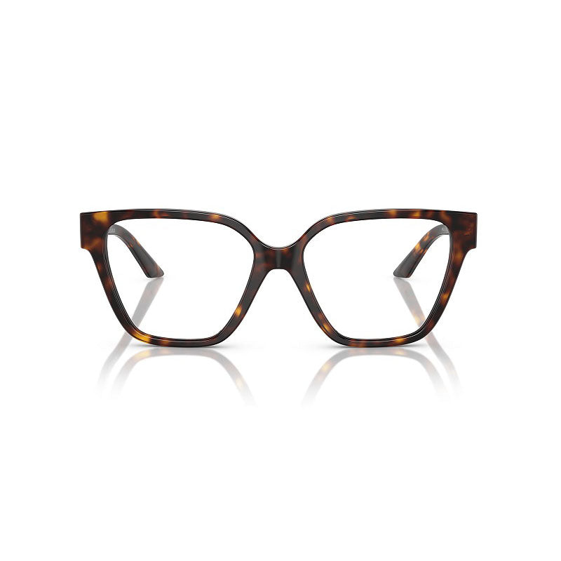 Versace Eyeglasses Geometric Full Rim, Transparent Red Frame and Clear Demo Lenses Lens VE3358B5476