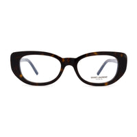 Saint Laurent Eyeglasses Cat Eye Full Rim, Shiny Dark Havana Frame and Clear Demo Lens Lens SL316BETTY002