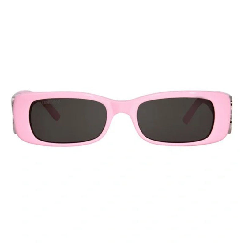 Balenciaga Balenciaga Rectangle Full Rim, with a Pink frame and Grey lens.