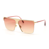 Tom Ford Sunglasses Square Semi Rim, Rose Gold Frame and Bordeaux Gradient Lens FT084028T
