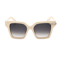 Roberto Cavalli Sunglasses Square Full Rim, Cream Beige Frame and Grey Gradient Lens SRC002S09X7