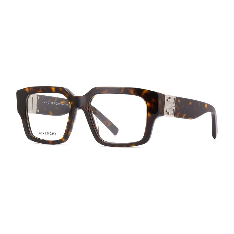 Givenchy Eyeglasses Square Full Rim, Dark Havana Frame and Clear Demo Lenses Lens GV50049I052