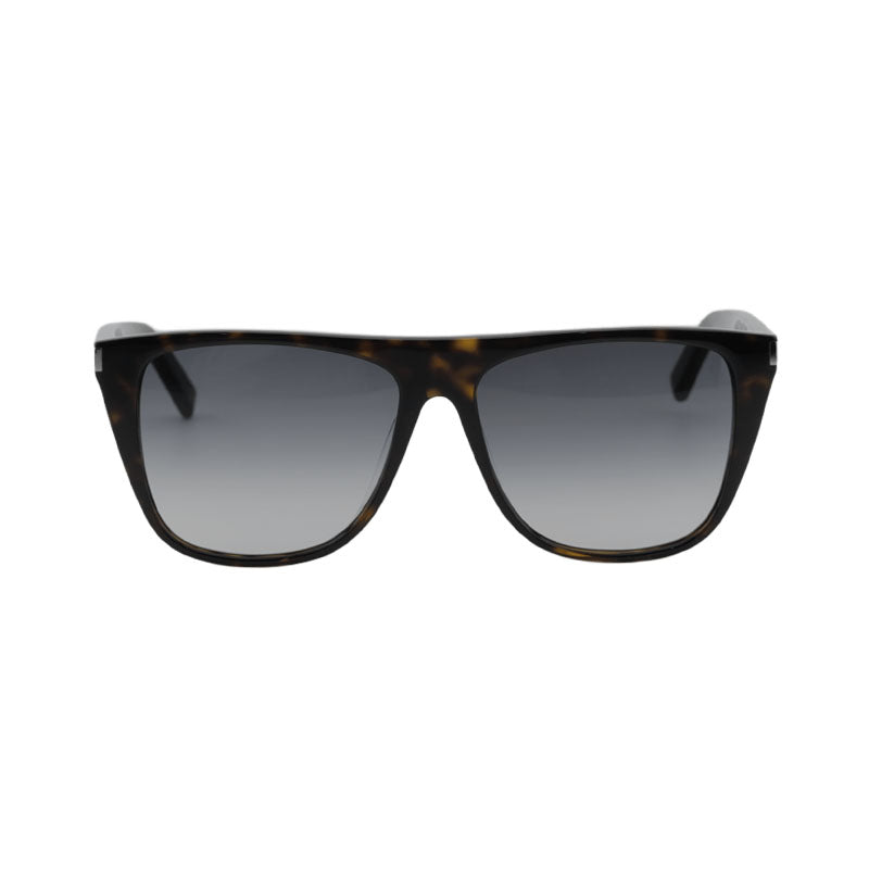 Saint Laurent Sunglasses Square Full Rim, Havana Frame and Grey Gradient Lens SL1/F003