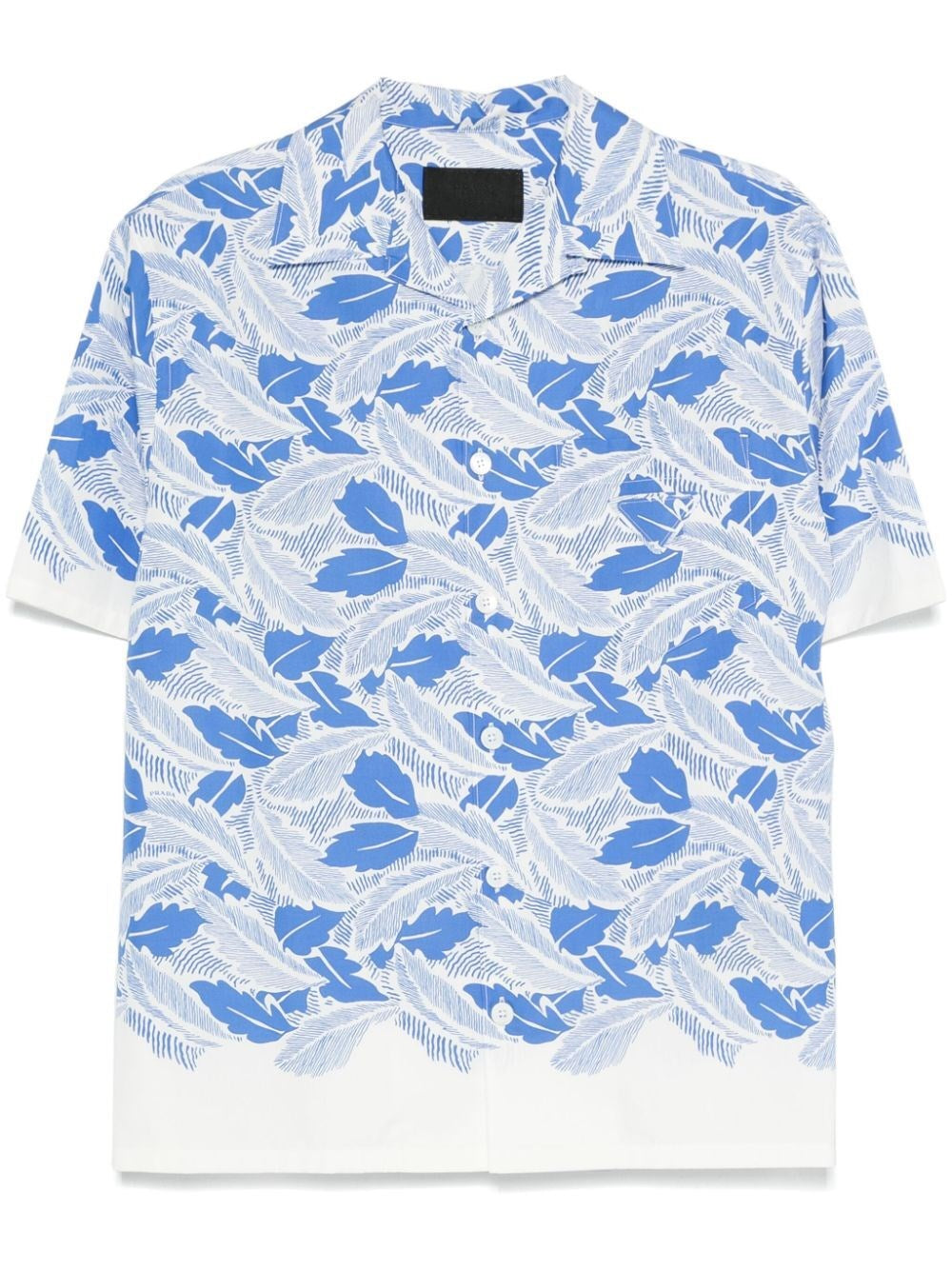 Prada Men Short-Sleeved Printed Cotton Shirt