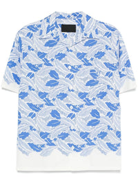 Prada Men Short-Sleeved Printed Cotton Shirt