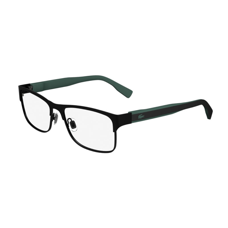 Lacoste Eyeglasses Rectangle Full Rim, Matte Grey Frame and Clear Demo Lens Lens L2294033