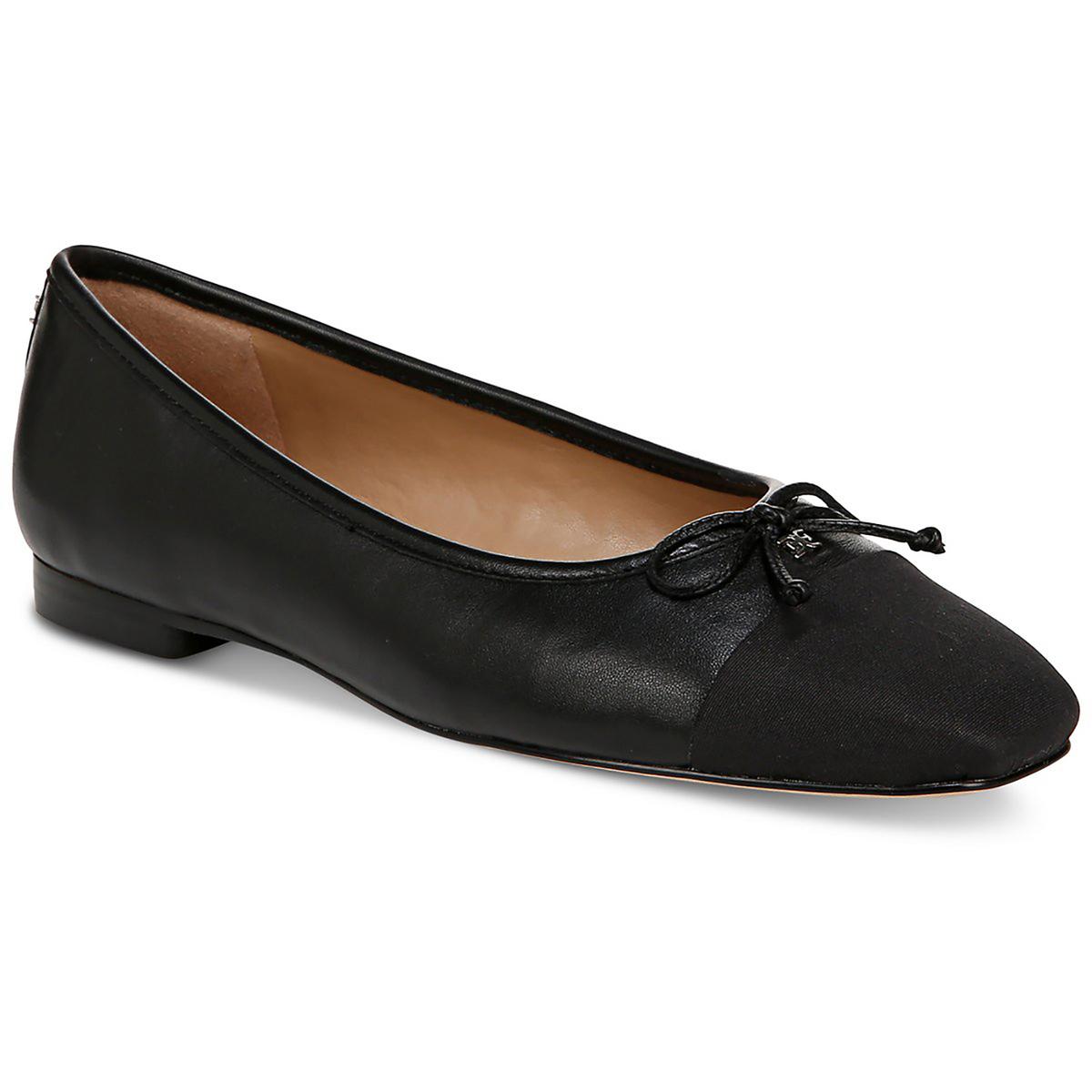 Marley Womens Leather Bow Ballet Flats