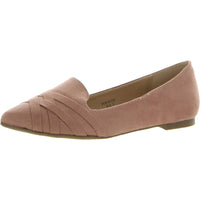 Womens Faux Suede Slip On Ballet Flats 6 Medium Pink