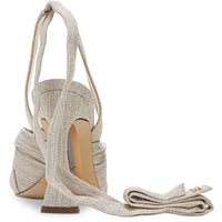 Lenora Womens Knot-Front Square Toe Heels