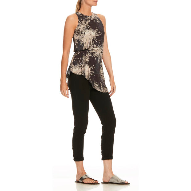 Womens Printed Gathered Top