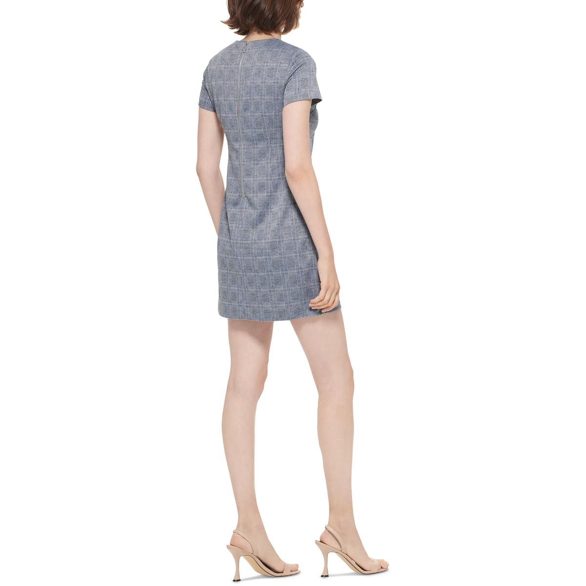Petites Womens Ponte Short Mini Dress