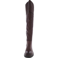 Battina Womens Leather Block Heel Over-The-Knee Boots