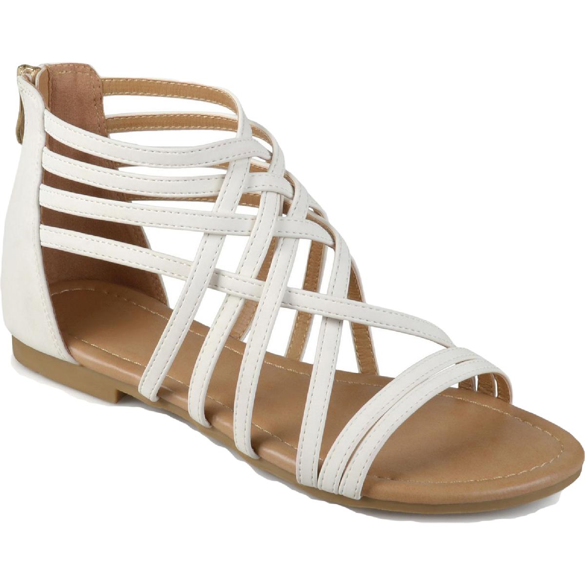 Hanni Womens Woven Gladiator Sandals White