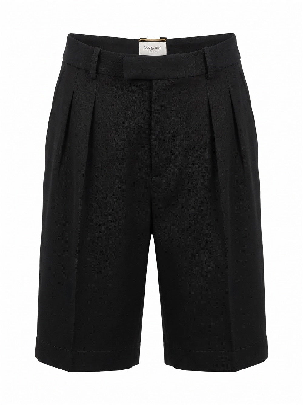 Saint Laurent Women Tailored Bermuda Shorts In Black Wool