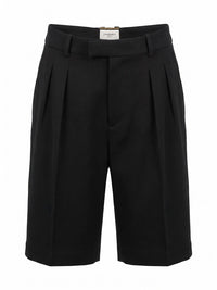 Saint Laurent Women Tailored Bermuda Shorts In Black Wool