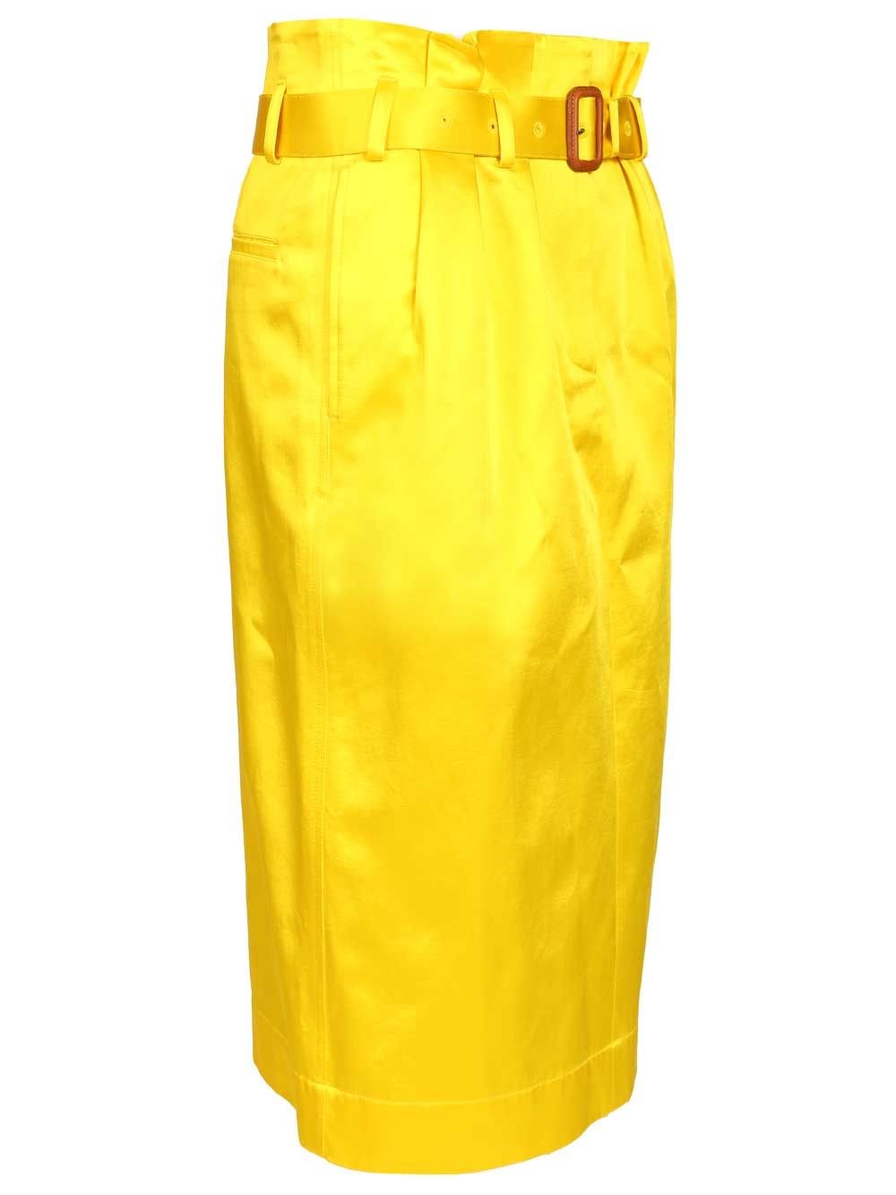 Dries Van Noten Women Seachy Cotton Satin Skirt