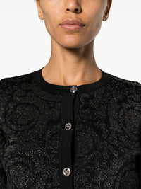 Versace Women `Barocco Texture` Knit Cropped Cardigan
