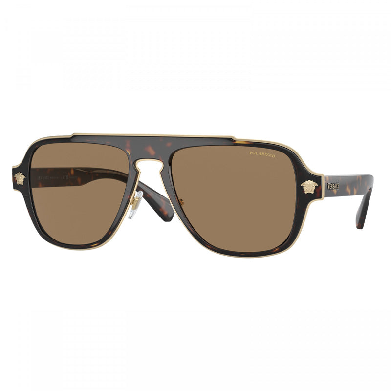 Versace Versace Sunglasses Aviator Full Rim, Havana Frame and Orange Polarized Lens VE21991252LA