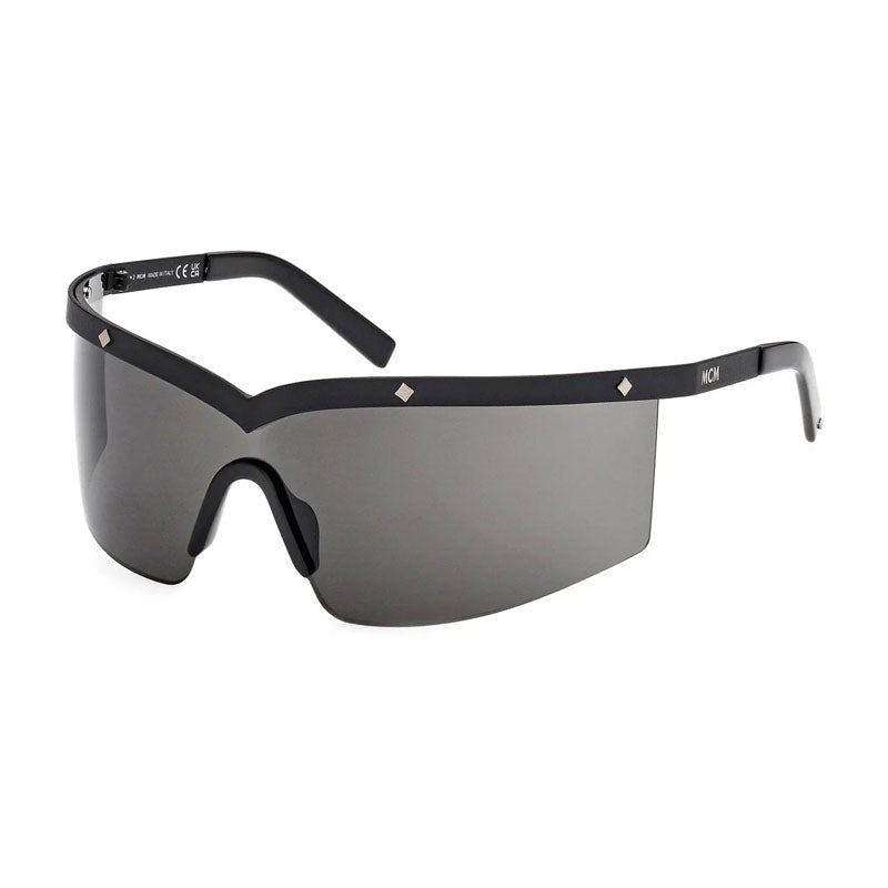 MCM Sunglasses Shield Semi Rim, Matte Black Frame and Smoke Lens MW001602A