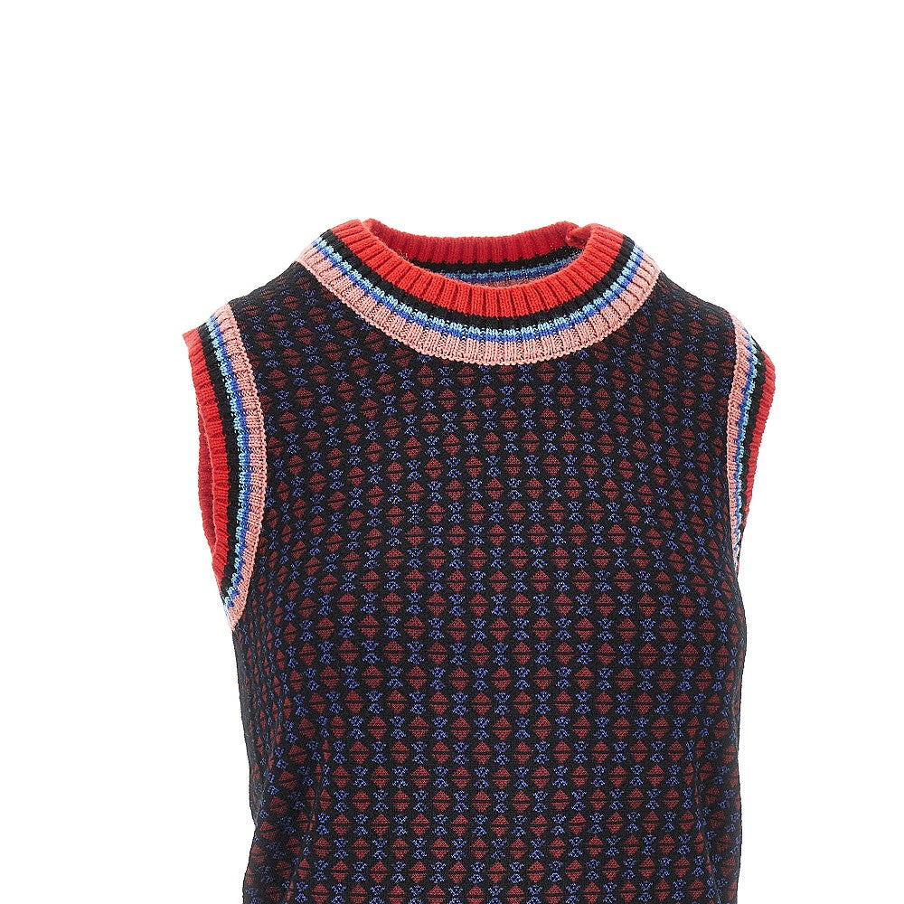 Dries Van Noten Women Jacquard Wool-Blend Vest