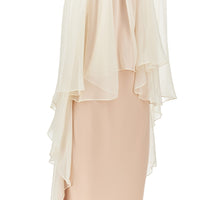 Alberta Ferretti Women Enver Satin Long Dress With Chiffon Cape