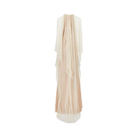 Alberta Ferretti Women Enver Satin Long Dress With Chiffon Cape