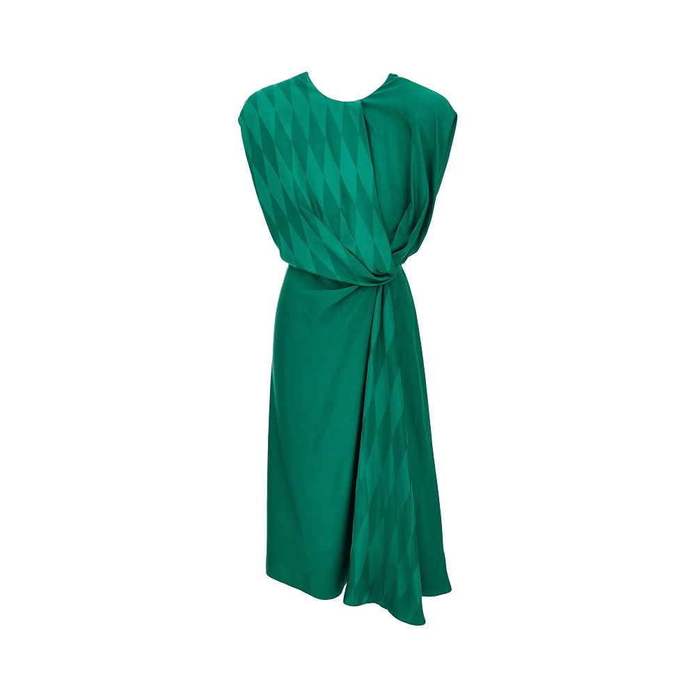 Versace Women Diamond Motif Silk-Blend Midi Dress
