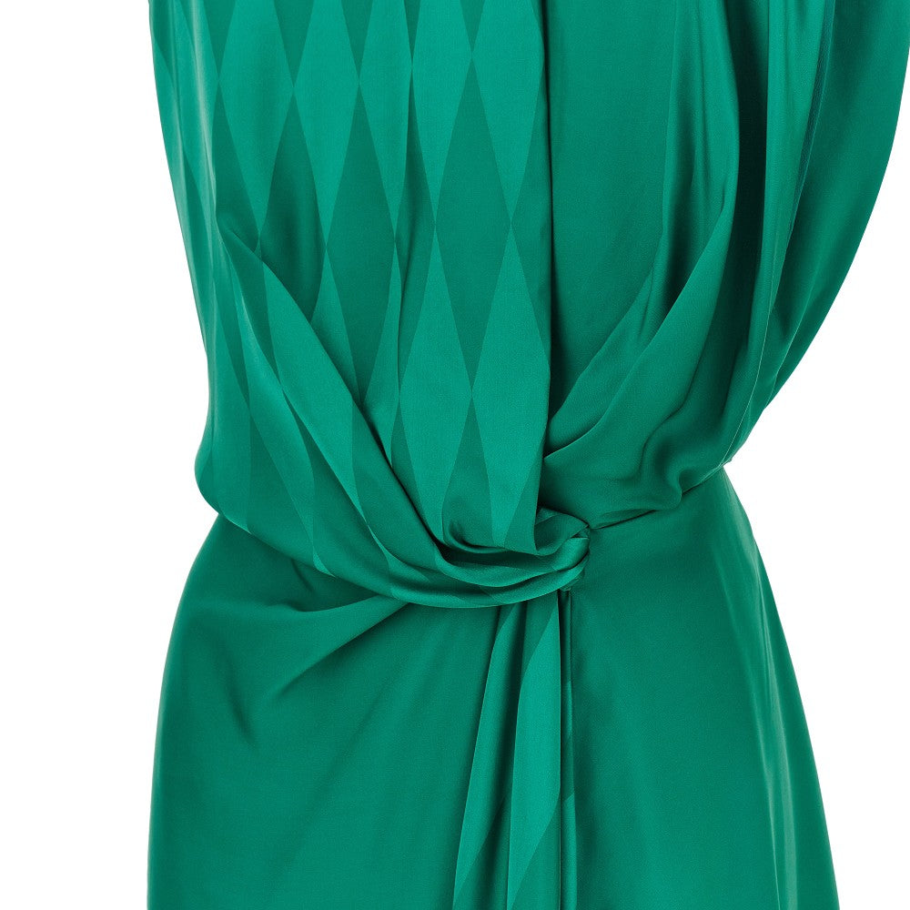 Versace Women Diamond Motif Silk-Blend Midi Dress
