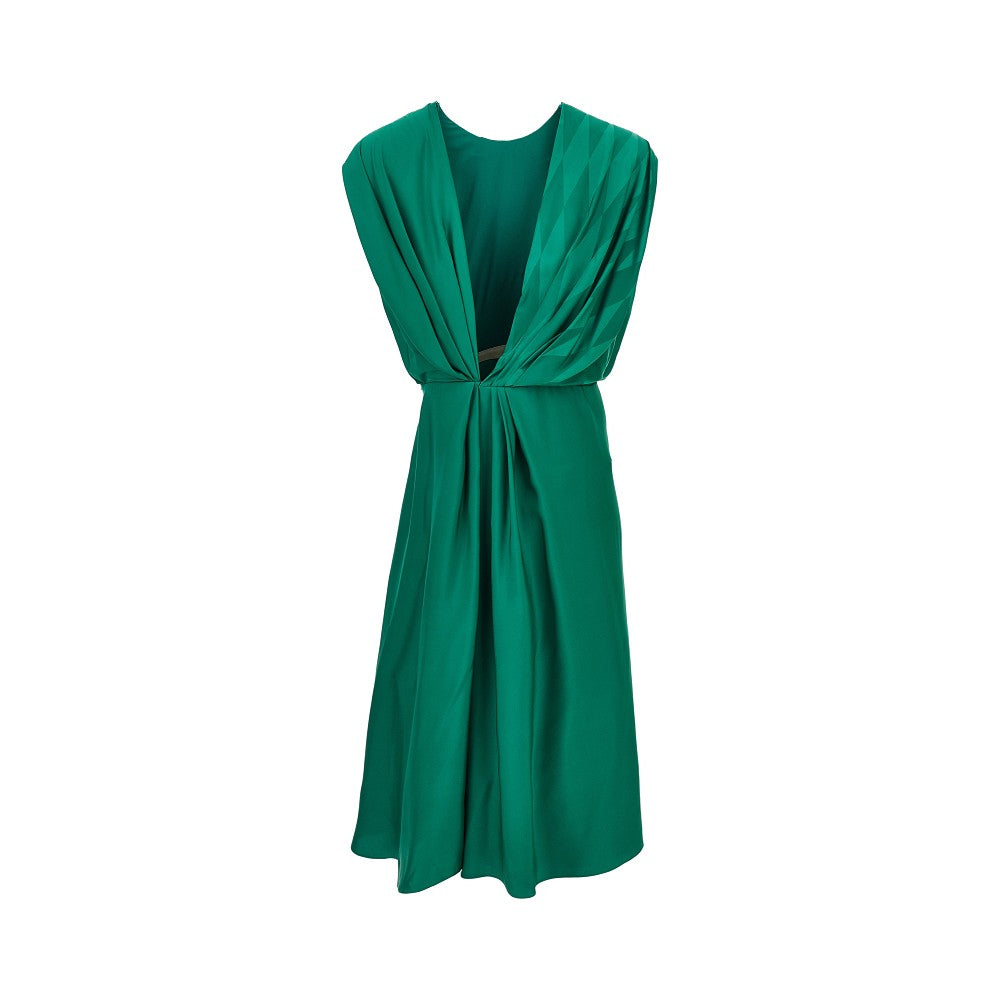 Versace Women Diamond Motif Silk-Blend Midi Dress