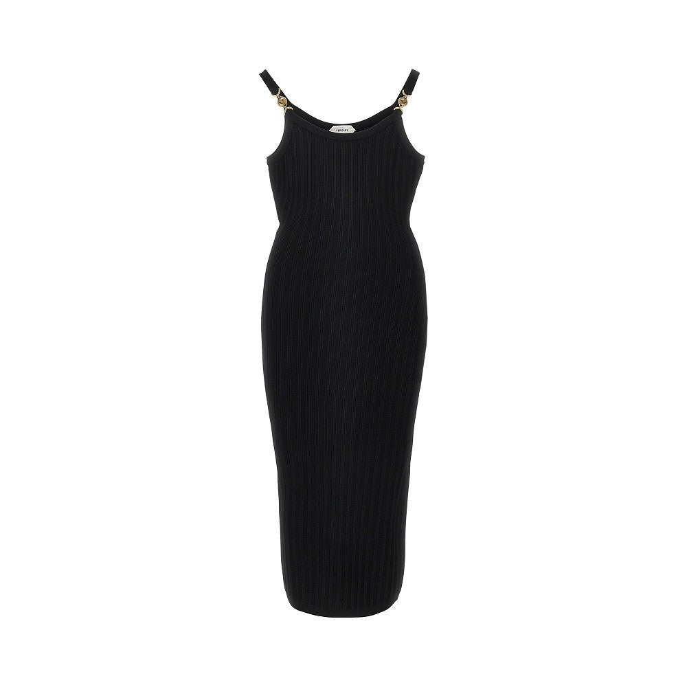 Versace Women Knitted Midi Dress With Medusa Motif
