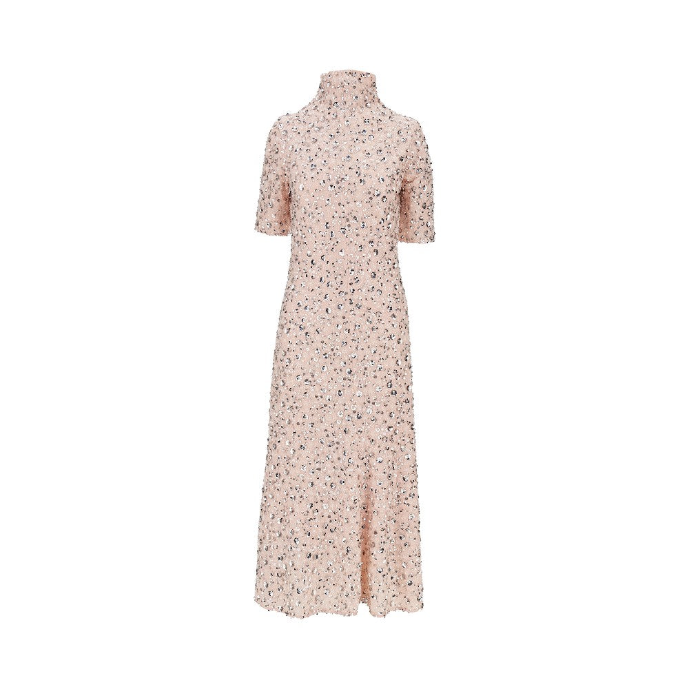 Rabanne Women Floral Sequins Embroidery Midi Dress
