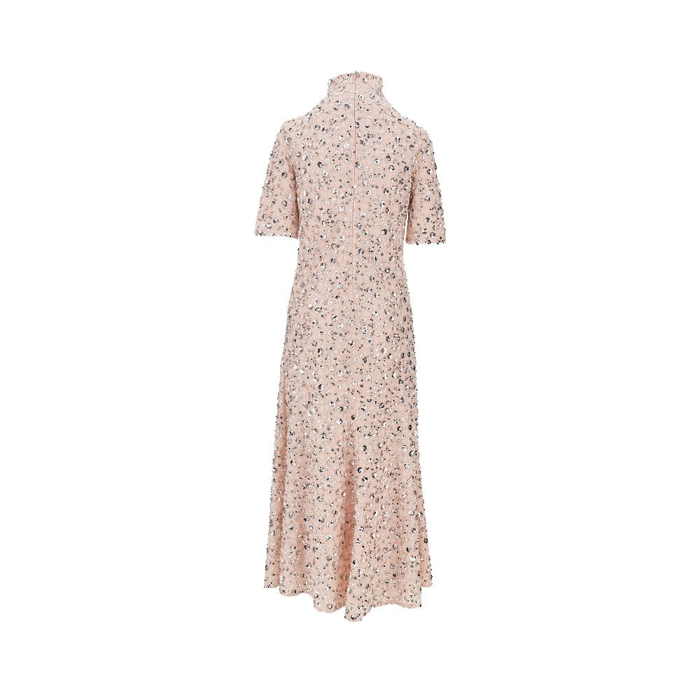 Rabanne Women Floral Sequins Embroidery Midi Dress