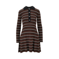 Ganni Women Knitted Short Dress With Striped Motif
