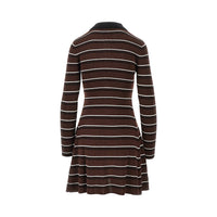 Ganni Women Knitted Short Dress With Striped Motif