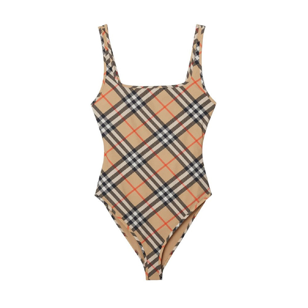 Burberry Women Swimsuit With Check Motif